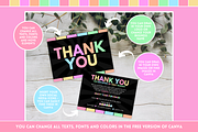 Pastel Neon Thank You Card, a Card Template by SunshineStudioBoutique (Thumbnail 9 of 10)