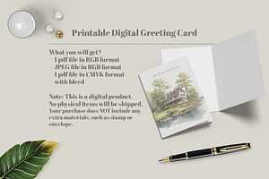 Printable Greeting Card 5x7