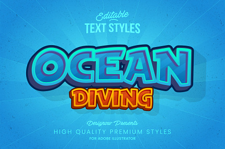 Deep Blue Text Style, a Layer Style Add-On by Designow Group