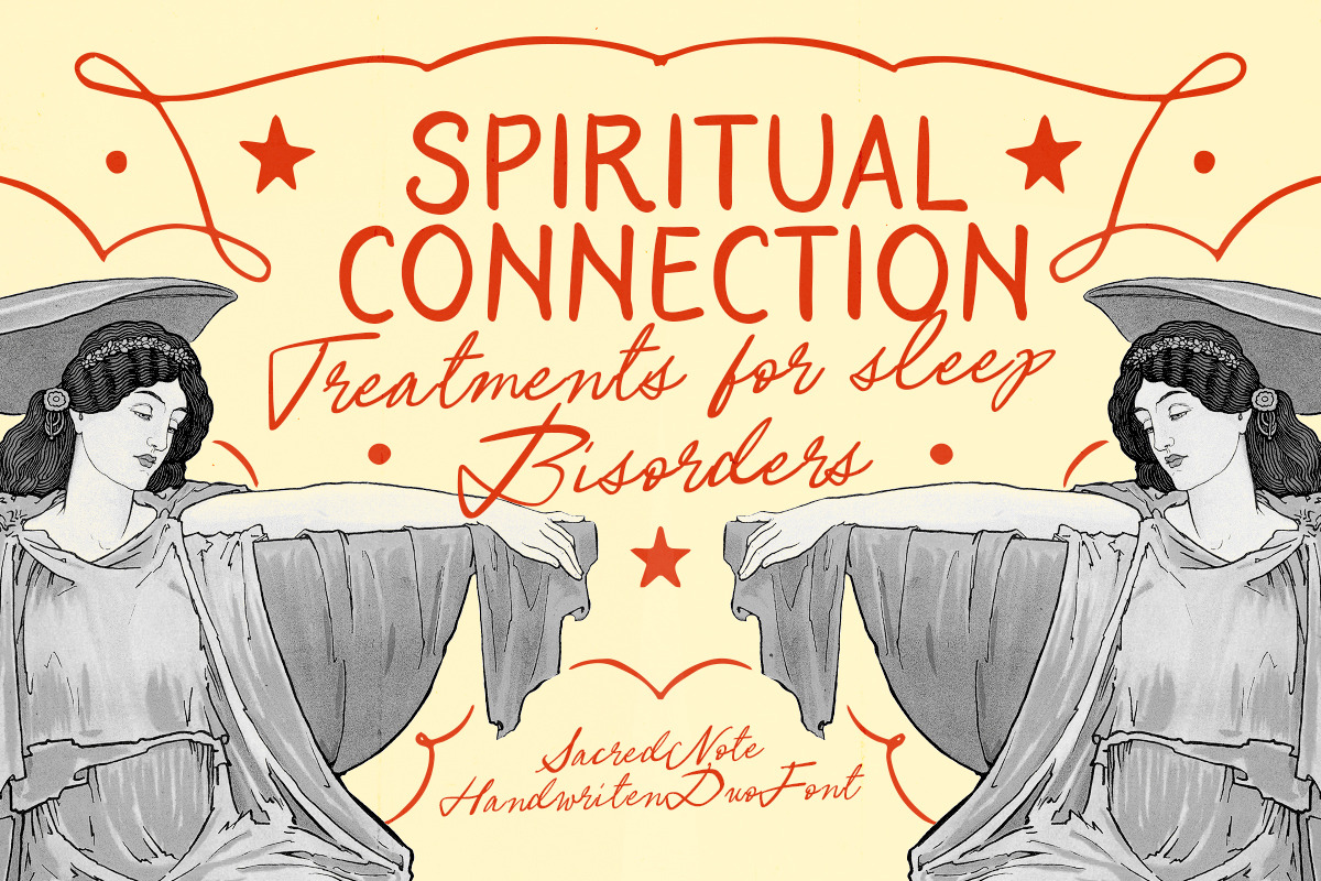 Sacred Notes Duo Whimsical Font, a Script Font by Letterhend Studio (Photo 7 of 9)