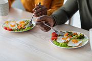 Healthy Breakfast. Black Man And Woman Eating Tasty Food In Kitchen, a Photo by Prostock-Studio (Thumbnail 2 of 3)