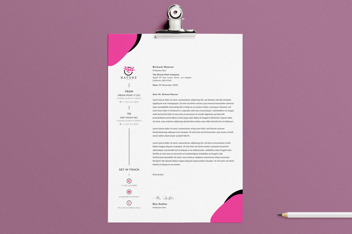 Letterhead Template, a Stationery Template by ResumeDevisers (Photo 4 of 6)