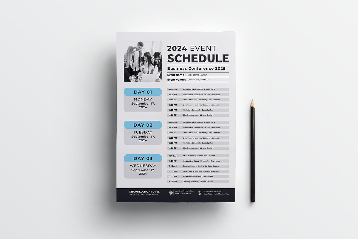 Event Schedule | MS Word & Indesign, a Flyer Template by obayes (Photo 2 of 4)