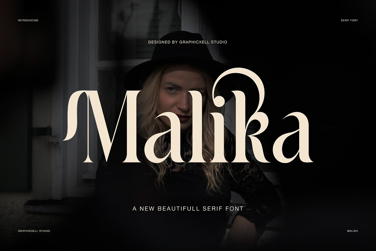 Malika Elegant Ligature Serif Font, a Font by Graphicxell (Photo 1 of 7)