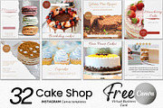 32 CAKE Instagram Canva Templates, a Social Media Template by Talipic Designs (Thumbnail 1 of 7)