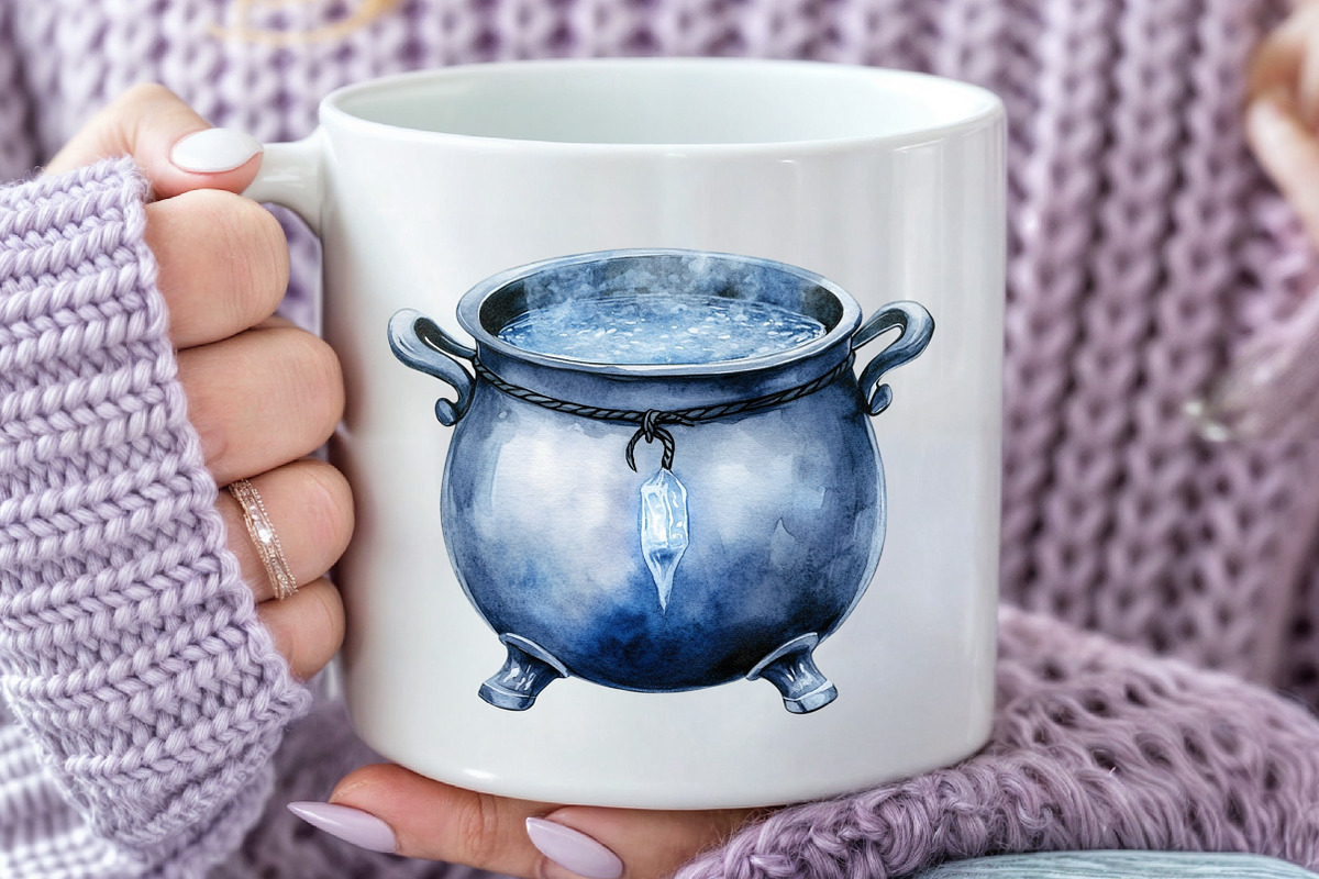 Watercolor Halloween Cauldron Clipar, an Illustration by Rose Art (Photo 7 of 7)