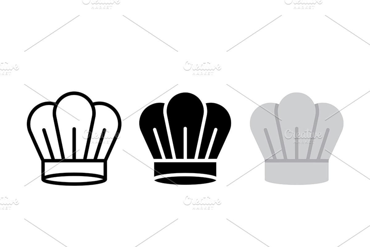 Chef Hat Outline Vector Art, a Solid Icon by Artonix (Photo 2 of 2)
