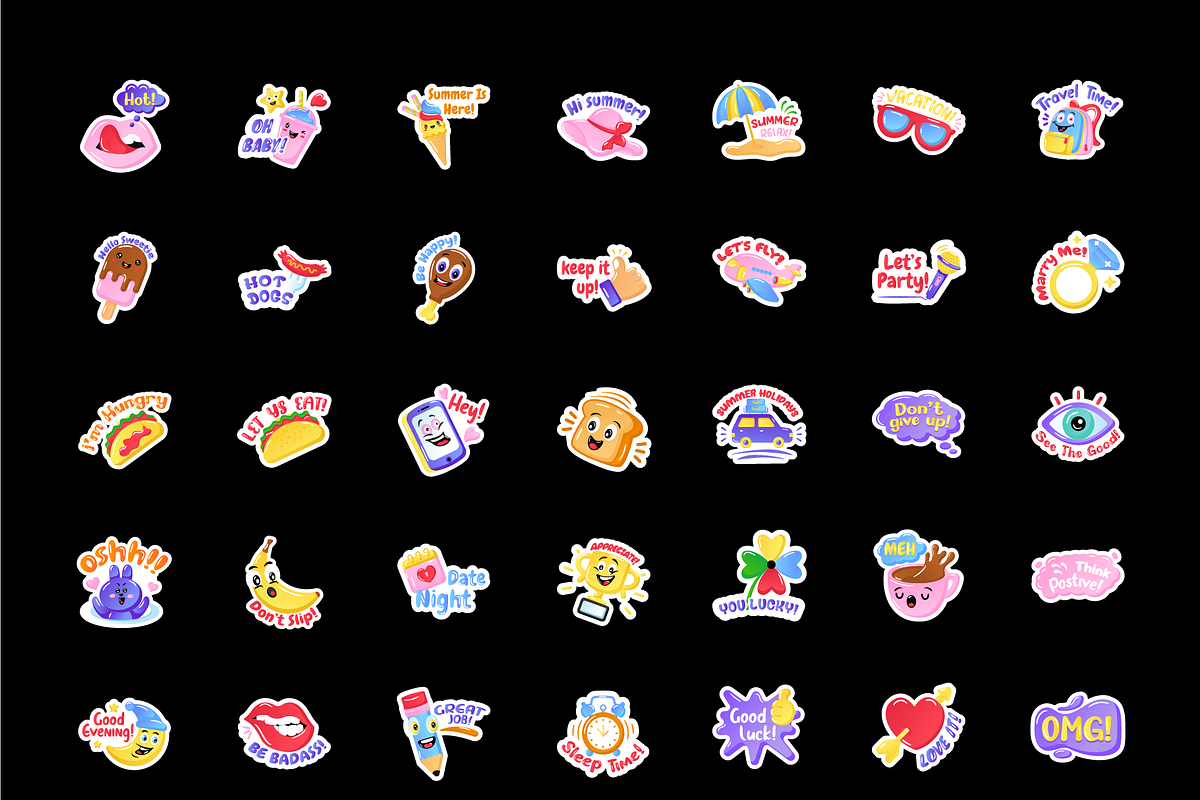 Groovy Sticker Set, an Emoji Icon by Brickclay (Photo 6 of 7)