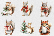 Watercolor Christmas Squirrel Clipar, a Seasonal Illustration by Rose Art (Thumbnail 4 of 4)