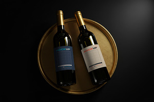Wine Labels Golden Plate Mockups, a Product Mockup by Luuqas Design