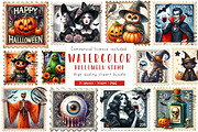 Halloween Postage Stamp Clipart, an Illustration by CreationArt (Thumbnail 1 of 5)