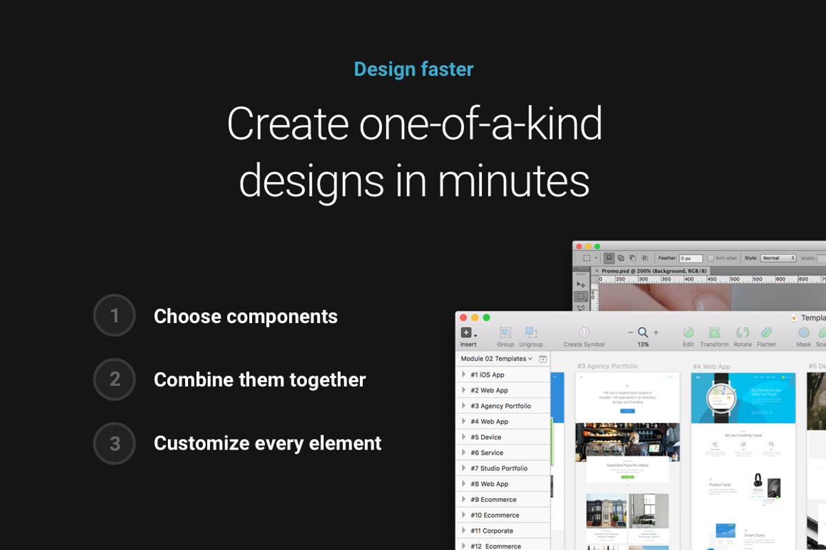 Module 02: Layouts, an UI Kit Template by Great Simple