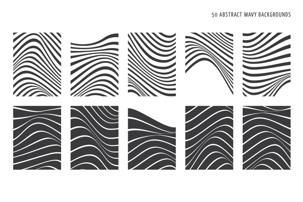 50 Abstract Wavy Vector Backgrounds, a Decorative Illustration by DESIGN BY nube (Photo 3 of 7)