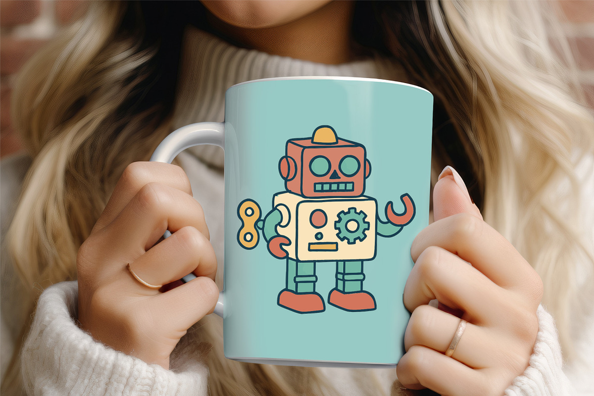 Retro Toy Robots Clipart & Posters, an Object Graphic by Blynn Pippen (Photo 16 of 23)