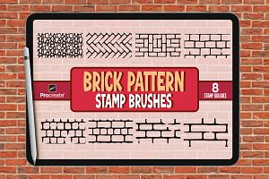 Brick Pattern Brush for Procreate