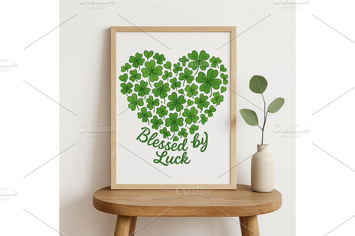 Blessed by Luck Wall Art Shamrock, a Background Graphic by LaseredNinja (Photo 2 of 7)