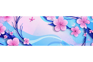 Abstract Spring Banner With Pink