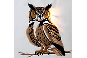 Embroidered owl bird animal, a Background Graphic by IrySha (Thumbnail 5 of 7)
