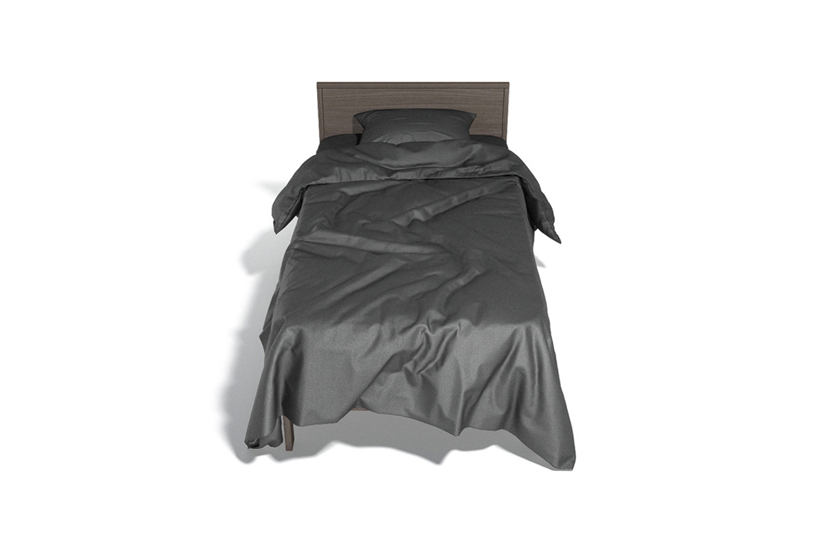 Black Wooden Single Bed 3D Model, an Object 3D Model by rebrandy (Photo 4 of 10)