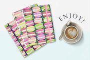 Macaron and blueberry sprigs, a Pattern Graphic by Yummy (Thumbnail 7 of 7)