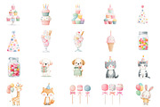Watercolor Birthday Clipart, an Illustration by Designworld (Thumbnail 3 of 4)