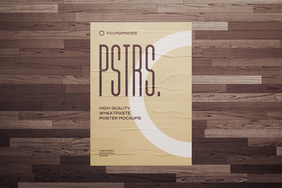 50 poster mockup bundle glued paper, an Advertising Mockup by FoundImages (Photo 45 of 55)