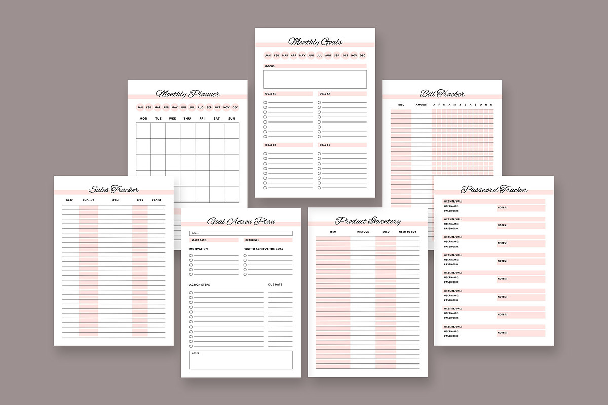 Ultimate Planner Bundle Pack, a Stationery Template by Design Zone (Photo 5 of 7)