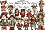 Winter Fashion Little Girl Clipart, an Illustration by designcity5 (Thumbnail 1 of 5)