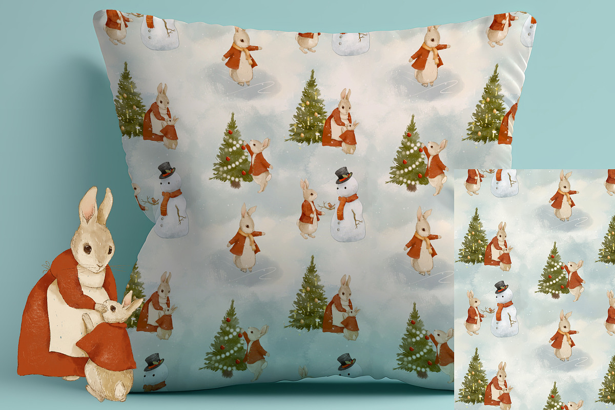 Vintage Christmas Peter Rabbit Set