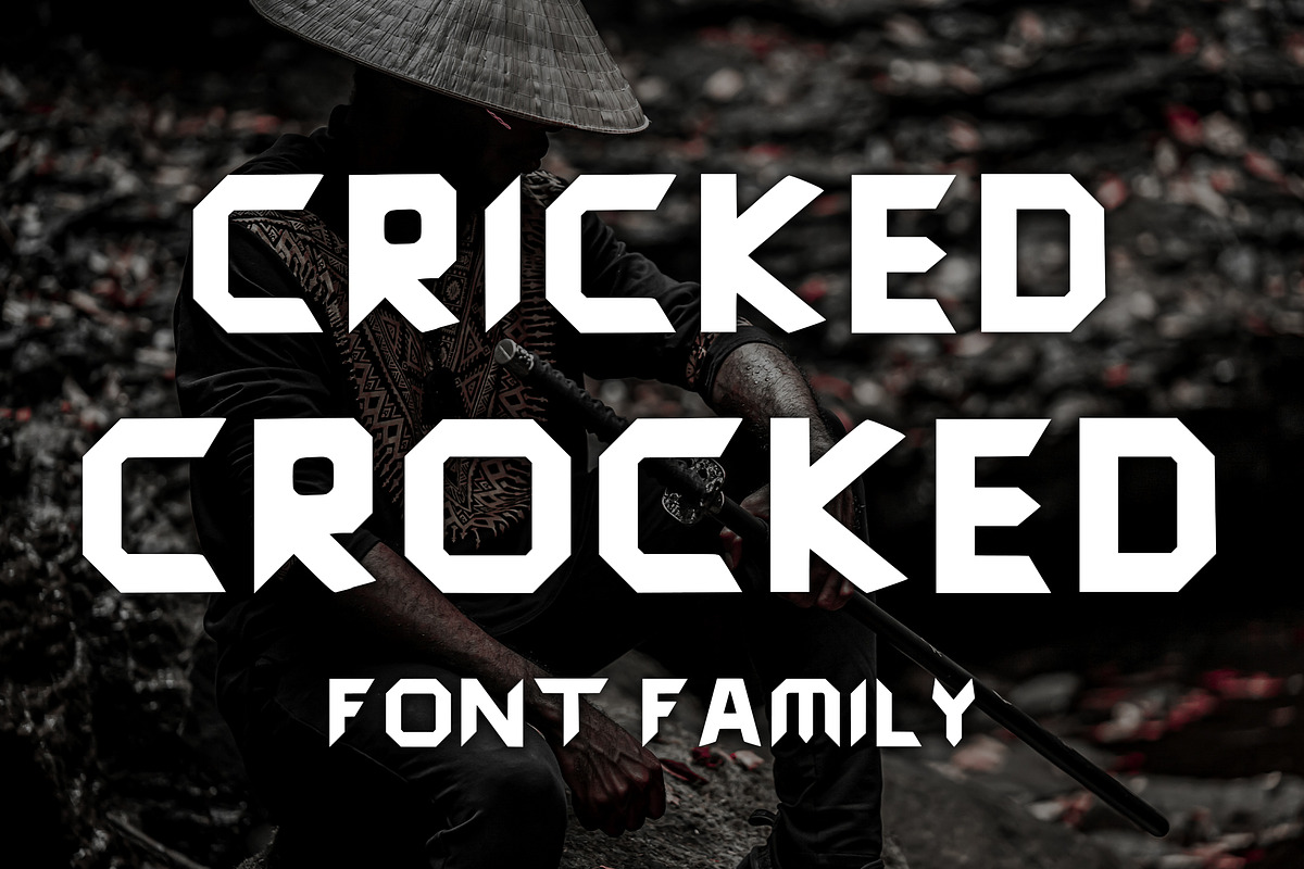 Cool bold font Cricked Crocked, a Font by TiveCreate (Photo 1 of 4)