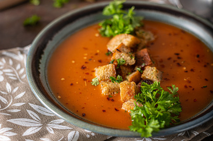 Original goulash soup with bread, a Food & Drink Photo by Stepanek Photography