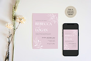 Dusty Rose Wedding Invite Template, an Invitation Template by Cottontail Paper Shop (Thumbnail 3 of 7)