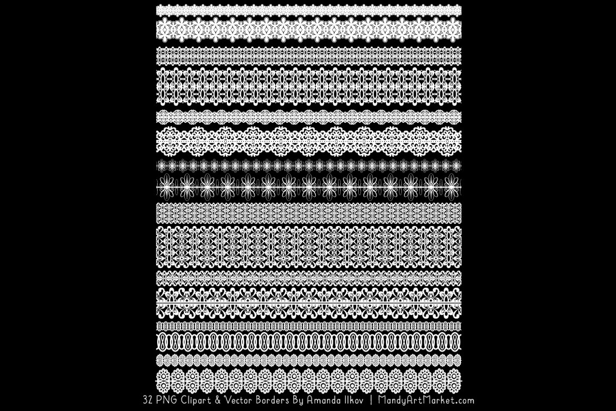 White Lace Clipart Borders, an Illustration by Amanda Ilkov (Photo 4 of 4)