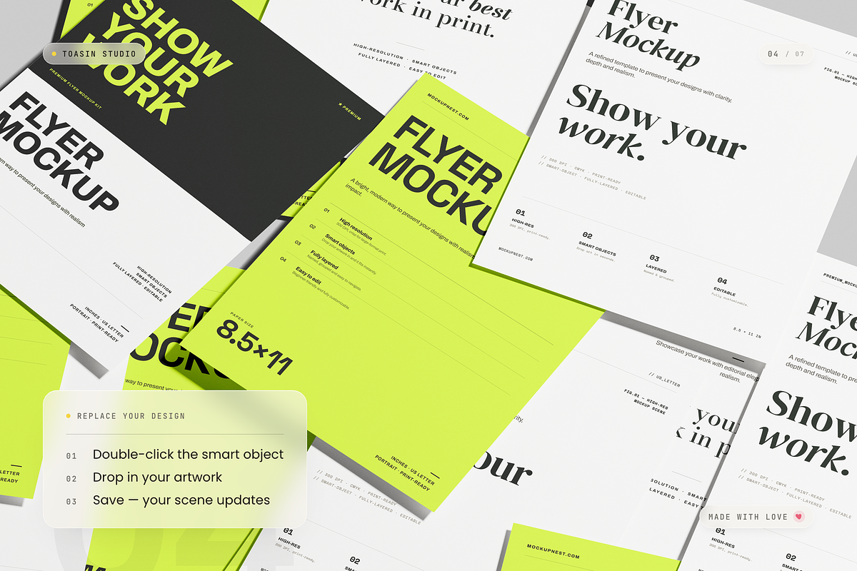 US Letter Flyer Mockup, an Advertising Mockup by Toasin Studio (Photo 4 of 7)