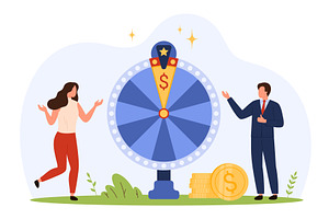 Spinning Wheel Fortune Luck, a Finance Illustration by Flashvector