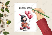 Whimsical Valentine Girl With Balloo, an Illustration by Creative Art (Thumbnail 7 of 9)