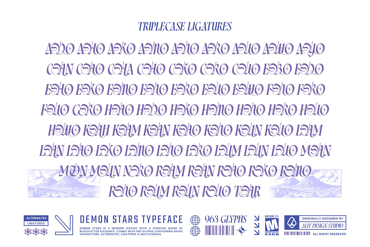 Demon Stars Typeface, a Blackletter Font by alit design (Photo 17 of 20)