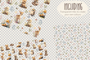 Woodland Animal Seamless Patterns