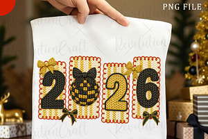 Yarn Crochet Happy New Year 2026 PNG, an Illustration by OK Design