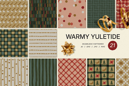 Warmy Yuletide. Seamless Patterns, a Pattern Graphic by oxygen_8