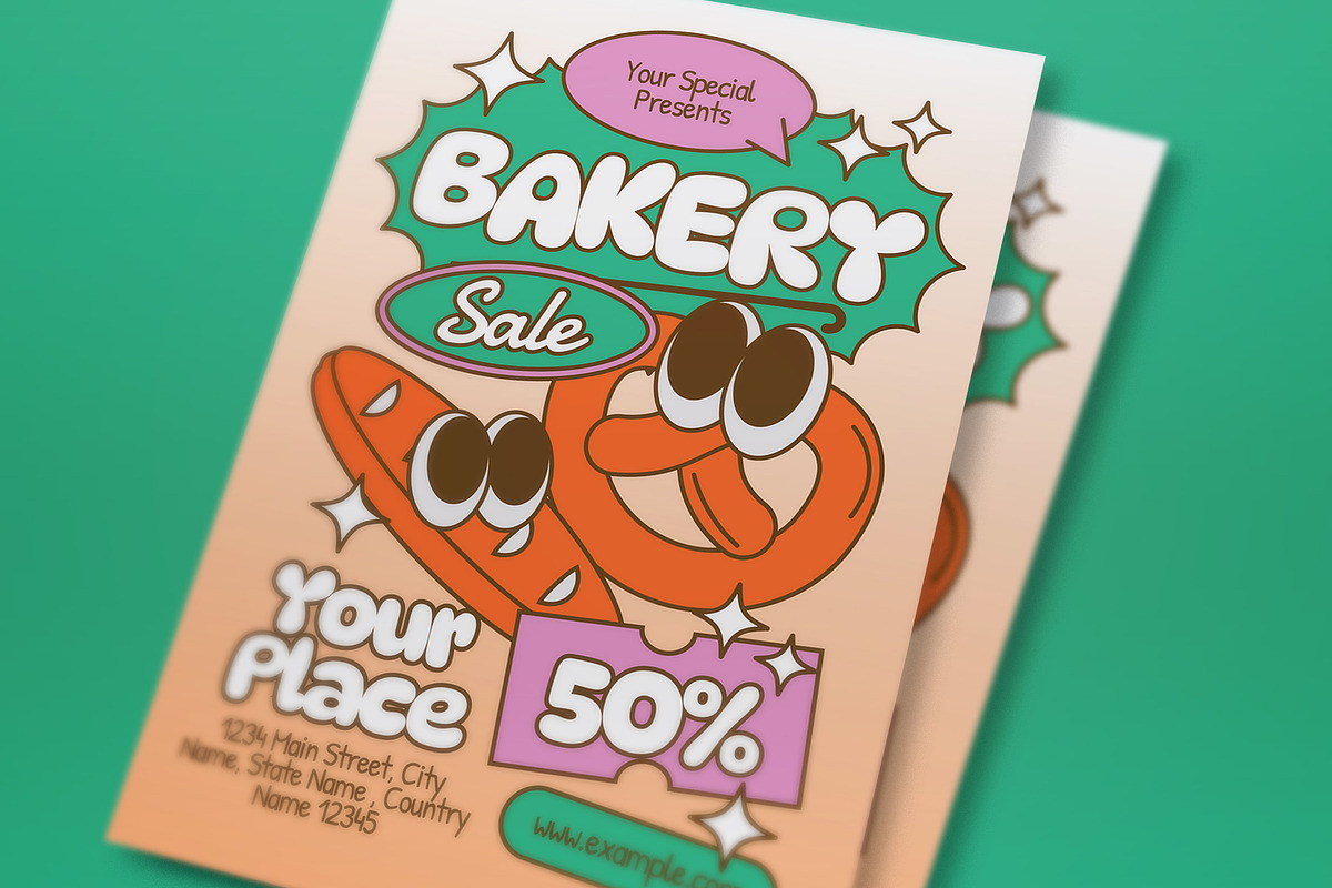 Beige Quirky Bakery Sale Flyer Set, a Flyer Template by graphicook (Photo 2 of 3)