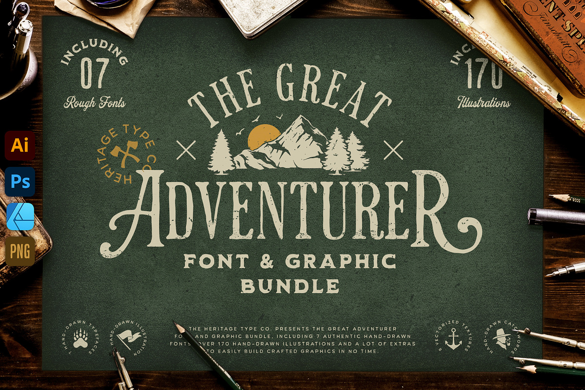 Great Adventurer Font Bundle, a Font by Heritage Type Co. (Photo 1 of 16)
