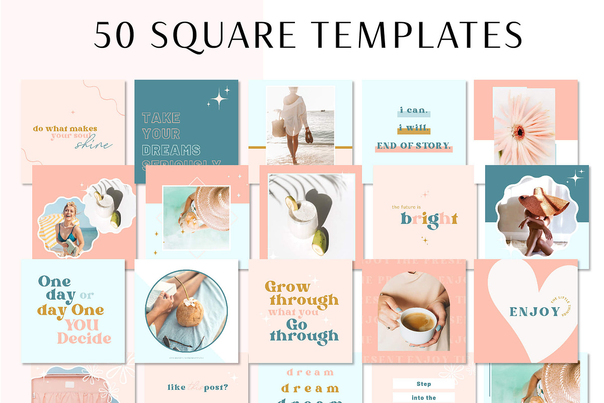 Instagram Templates Bright Fun Boho, a Social Media Template by Macarons and Mimosas (Photo 2 of 8)