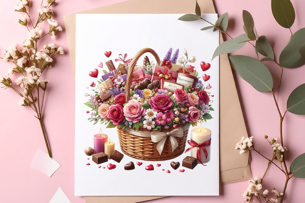 Valentines Basket Clipart Bundle, an Illustration by SinaCreation (Photo 8 of 11)