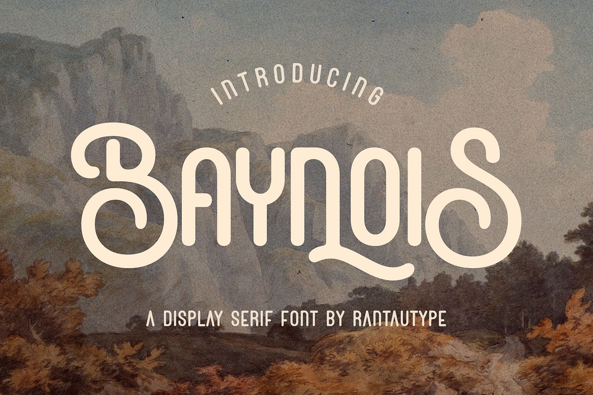 Baynois Vintage Monoline Font, a Serif Font by RantautypeStudio (Photo 1 of 15)