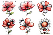 Whimsical Summer Flower Clipart, an Illustration by DreamArtGraphic (Thumbnail 3 of 5)