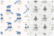 cute snowman and snowflake pattern, a Pattern Graphic by lindoet23 (Thumbnail 1 of 3)
