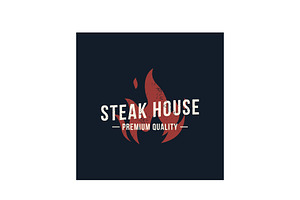 Retro vintage grilled steak logo wit, a Branding & Logo Template by LOGOCREATIVE
