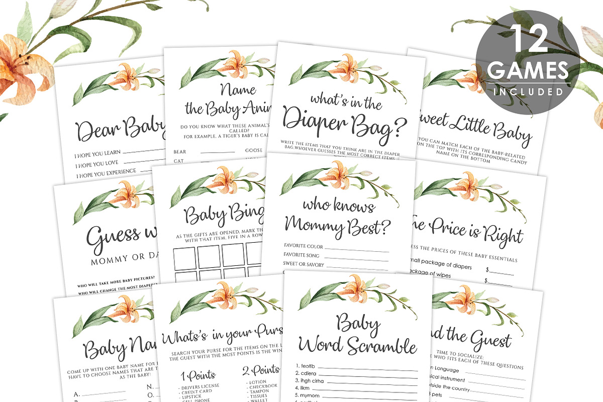 Baby Shower Games, Set Of 12 Pack, a Graphic by Wow Designs (Photo 1 of 5)