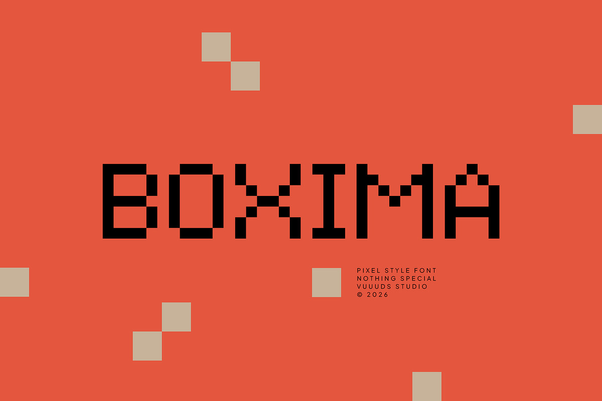 Boxima, a Sans Serif Font by vuuuds (Photo 1 of 5)